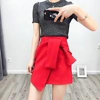 womens a line solid skirtsgoing out casualdaily simple street chic mid ...