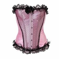 Women Overbust Corset, Organic Cotton Hook Eye