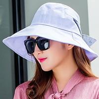 Women Foldable Summer Breathable Shade Ladies Anti-UV Thin Fisherman Dome Bow Sunshade Cloth Hat