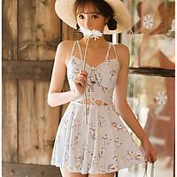 womens bandeau one piece lace up polyester