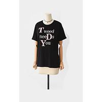 womens casualdaily sports street chic t shirt solid letter round neck  ...