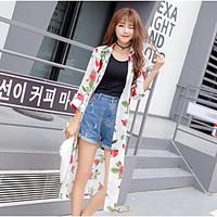 womens going out cute chinoiserie summer trench coat floral shirt coll ...