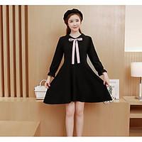 womens casualdaily simple little black dress solid round neck above kn ...