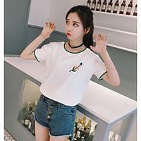 womens other casual simple t shirt solid round neck short sleeve other