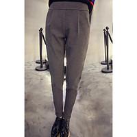 womens high rise micro elastic chinos pants simple slim skinny solid