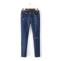 womens high rise stretchy jeans pants simple loose solid