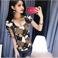 womens casualdaily simple t shirt print round neck short sleeve modal  ...