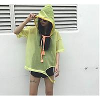 womens casualdaily simple summer t shirt color block hooded length sle ...