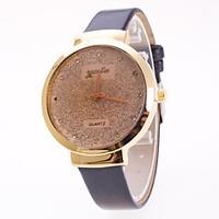 womens fashion watch chinese quartz starry pu band charm elegant black ...