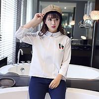 womens going out casualdaily simple cute street chic shirt embroidered ...