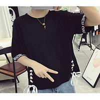 womens other casual simple t shirt solid round neck length sleeve othe ...