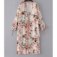 womens work simple spring summer coat floral round neck long sleeve lo ...