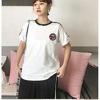 womens casual sexy t shirt print round neck short sleeve others