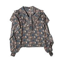 womens going out holiday vintage shirt floral v neck long sleeve other ...