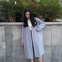 womens going out casualdaily simple winter coat solid v neck long slee ...