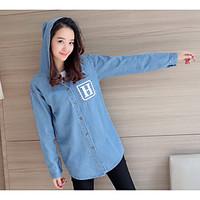womens casualdaily active spring trench coat solid hooded long sleeve  ...