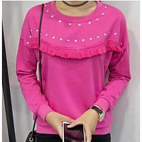 womens casualdaily simple fall t shirt solid round neck long sleeve co ...