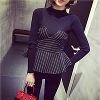 womens going out casualdaily simple t shirt striped color block crew n ...