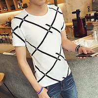 womens going out party vintage street chic t shirt solid striped round ...