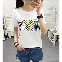 womens casualdaily simple summer t shirt striped round neck short slee ...