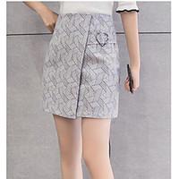 Women\'s Casual/Daily Above Knee Skirts A Line Geometric Summer
