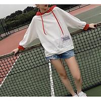 Women\'s Sports Hoodie Striped Hooded Micro-elastic Cotton Long Sleeve Spring Summer