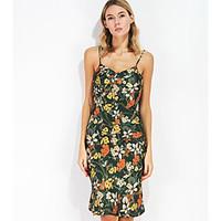 womens beach bodycon dress floral v neck knee length sleeveless others ...