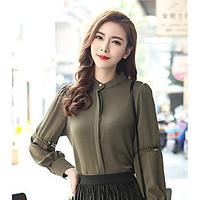 womens casualdaily work cute shirt solid square neck long sleeve cotto ...