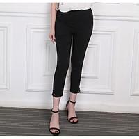 womens mid rise high elasticity chinos pants simple skinny pure color  ...