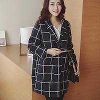 womens going out casualdaily vintage simple fall winter coat solid shi ...