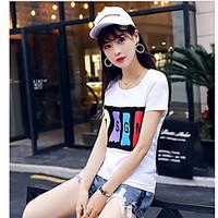 womens daily simple summer t shirt solid striped round neck short slee ...