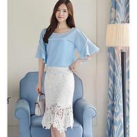 womens going out street chic spring summer blouse solid round neck sho ...