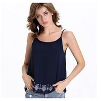 womens casualdaily sexy t shirt solid round neck sleeveless silk