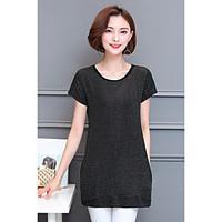 womens daily casual simple summer t shirt striped round neck short sle ...