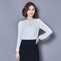 womens round collar bottoming shirt long sleeve blouses