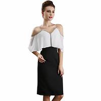 womens going out party sexy cute a line dress patchwork v neck above k ...