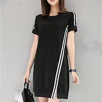 womens going out casualdaily sexy street chic shift dress striped roun ...