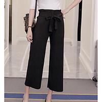 womens high rise inelastic chinos pants simple wide leg solid