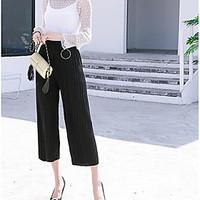 womens high rise inelastic chinos pants simple wide leg solid