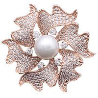 Women\'s Brooches Luxury European Zircon Cubic Zirconia Flower Sunflower Jewelry For Daily