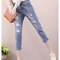 womens high rise inelastic jeans pants simple slim solid