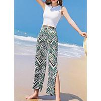 womens high rise inelastic chinos pants boho wide leg solid