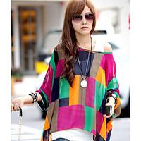 womens casualdaily boho summer blouse patchwork round neck length slee ...