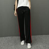 womens high rise micro elastic chinos pants simple straight solid