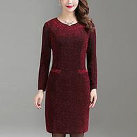 womens plus size going out simple shift dress solid beaded round neck  ...