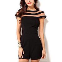 womens mid rise casualdaily rompers sexy skinny mesh solid spring summ ...