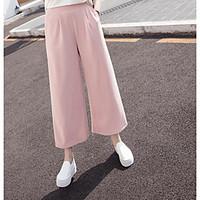 womens high rise inelastic chinos pants street chic wide leg solid