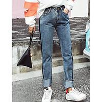 womens high rise inelastic jeans pants simple slim solid