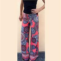 womens high rise micro elastic chinos pants boho loose rainbow