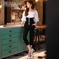 womens patchwork black jumpsuits work casual day boat neck sleeve